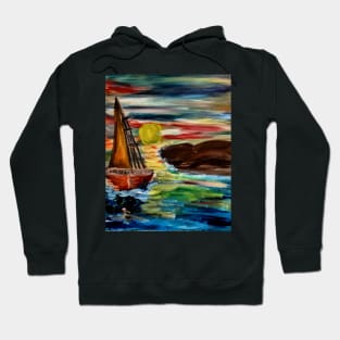 Out sailing by the shore Hoodie